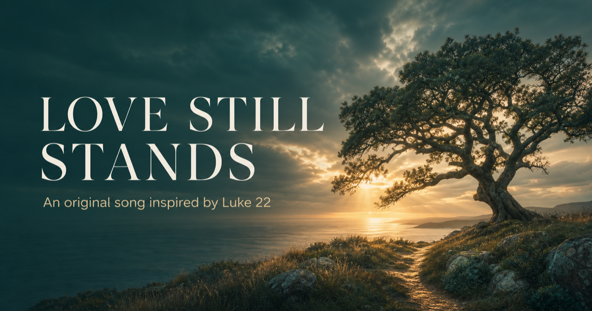 Love Still Stands cover artwork, showing a windswept live oak by the coast at sunrise